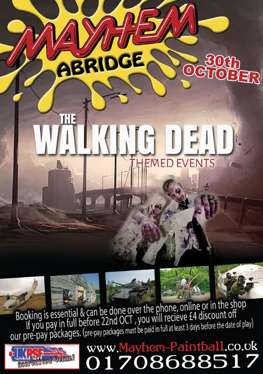 Walking Dead Painitball Scenario Day Flyer